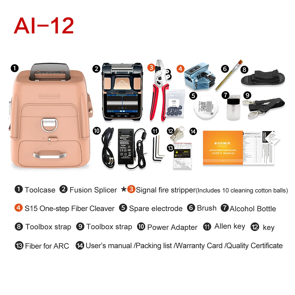 Signalfire AI-9 AI-6A+ AI-6C+ AI-5 Pro AI-20 AI-30 AI-12 Automatic Fiber Optic Splicing Machine Optical Fiber Fusion Splicer - Image 8