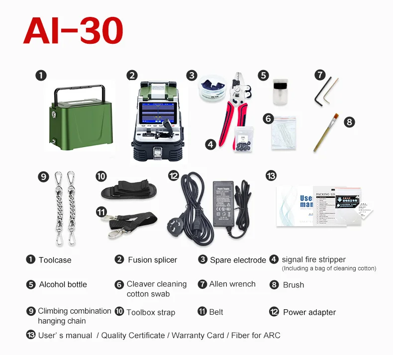 Signalfire AI-9 AI-6A+ AI-6C+ AI-5 Pro AI-20 AI-30 AI-12 Automatic Fiber Optic Splicing Machine Optical Fiber Fusion Splicer - Image 9