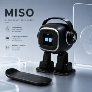 AI Desktop Robot | EMO Chat, Multilingual Companion, Dancing Robot Charging Skateboard Fun Toy